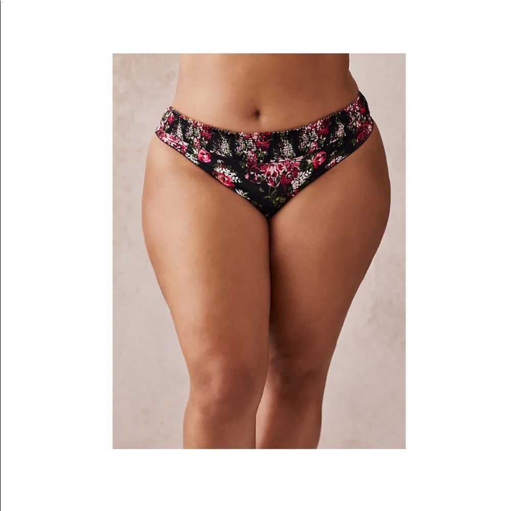 NWT torrid set black floral bra & thong panty - Picture 6 of 8
